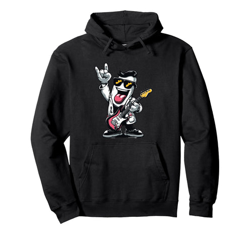 Funny Guitarist Character Music Lover Hoodie - Unique Graphic Men Women - T-Shirt, Sweatshirt, Hoodie