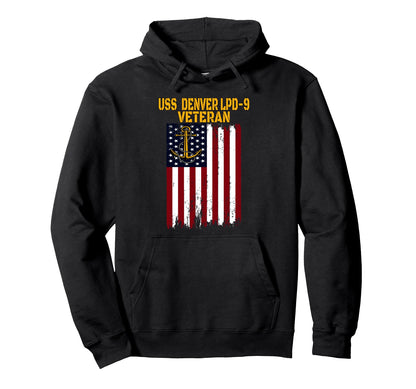 Uss Denver Lpd 9 Amphibious Transport Hoodie - Novelty Apparel for Adults - T-Shirt, Sweatshirt, Hoodie