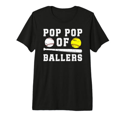 Mens Pop Pop Ballers Proud Baseball T-Shirt - Fun Novelty Design Unisex - T-Shirt, Sweatshirt, Hoodie