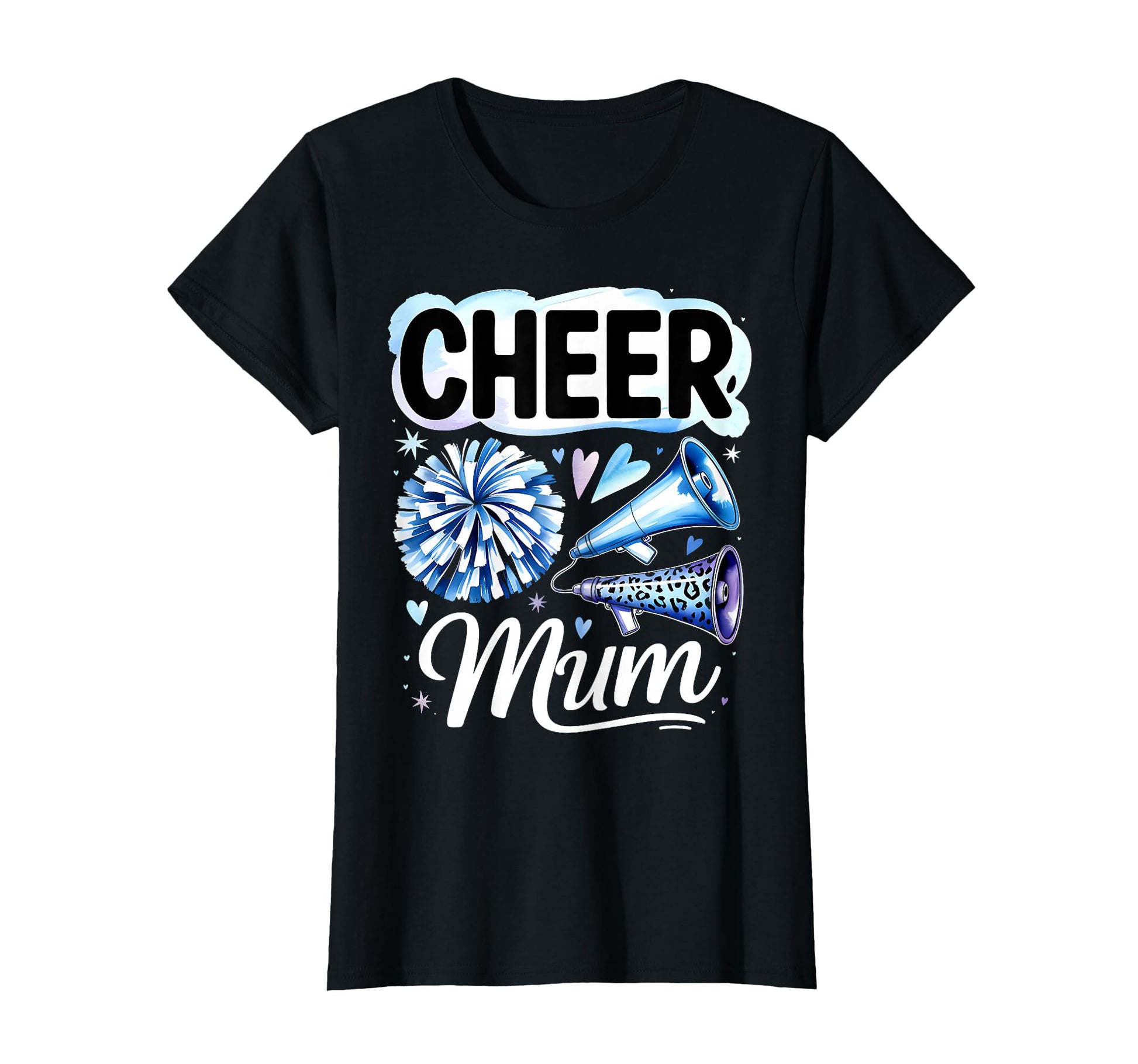 Cheer Mum Blue Cheerleader Game Day Cheer T-Shirt - Trendy Graphic Unisex - T-Shirt, Sweatshirt, Hoodie