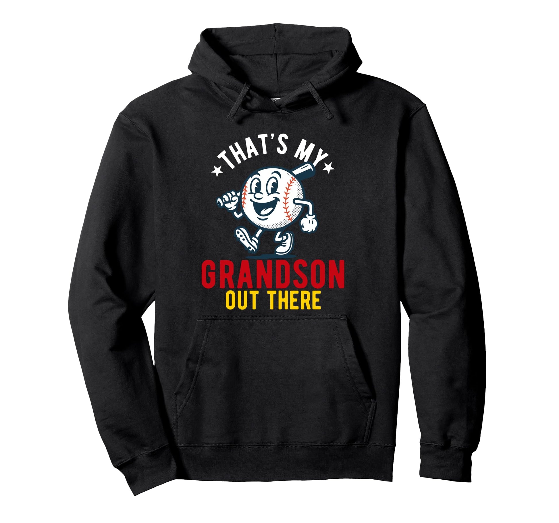 Thats My Grandson Out There Baseball Grandpa Hoodie - Graphic Print Unisex - T-Shirt, Sweatshirt, Hoodie