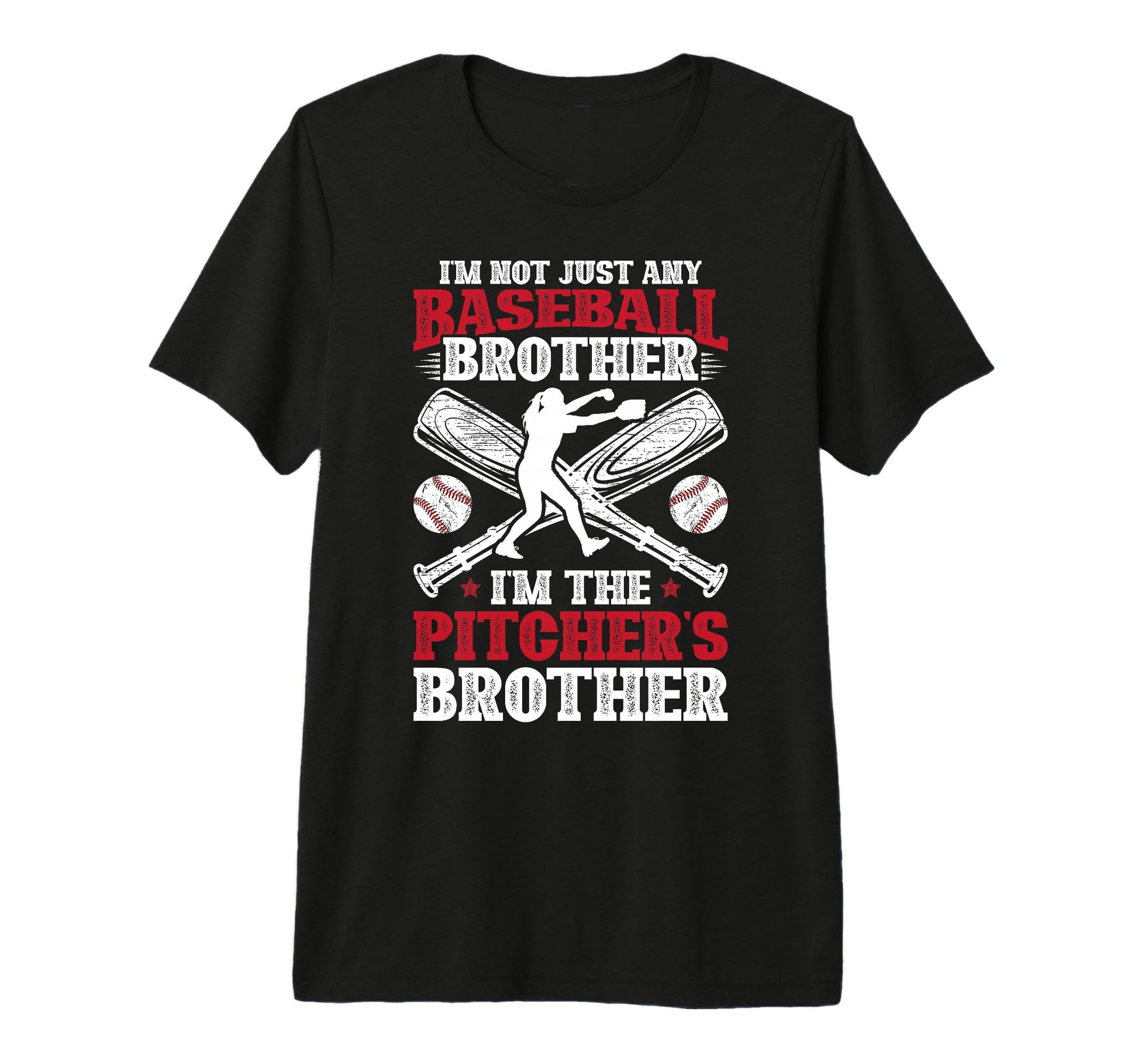 Im Baseball Pitcher Brother T-Shirt - Fun Novelty Design for Adults - T-Shirt, Sweatshirt, Hoodie