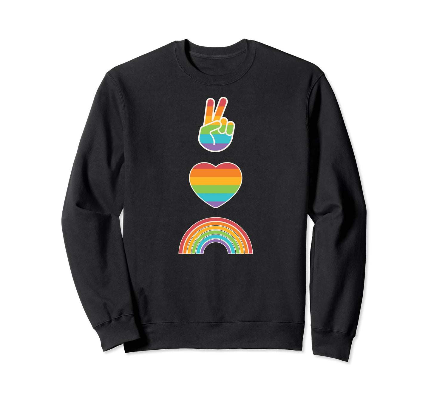 Pride Peace Love Pride Sweatshirt - Novelty Apparel Men Women - T-Shirt, Sweatshirt, Hoodie