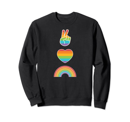 Pride Peace Love Pride Sweatshirt - Novelty Apparel Men Women - T-Shirt, Sweatshirt, Hoodie