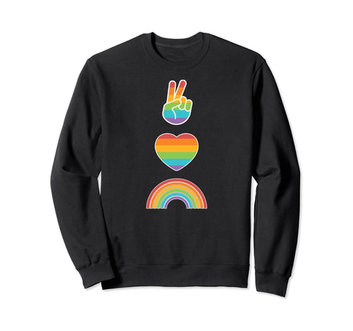 Pride Peace Love Pride Sweatshirt - Novelty Apparel Men Women - T-Shirt, Sweatshirt, Hoodie