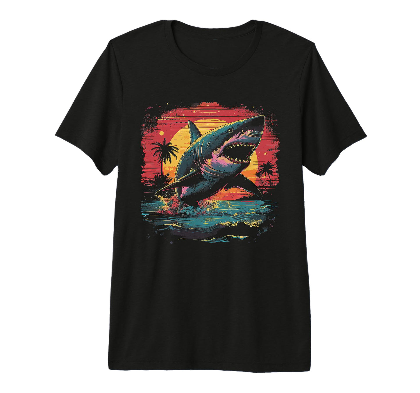 Shark Vaporwave Aesthetic Synthwave 80S T-Shirt - Trendy Graphic Men Women - T-Shirt, Sweatshirt, Hoodie