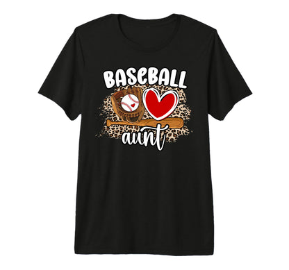 Baseball Aunt Leopard Aunt Baseball T-Shirt - Novelty Apparel Unisex - T-Shirt, Sweatshirt, Hoodie