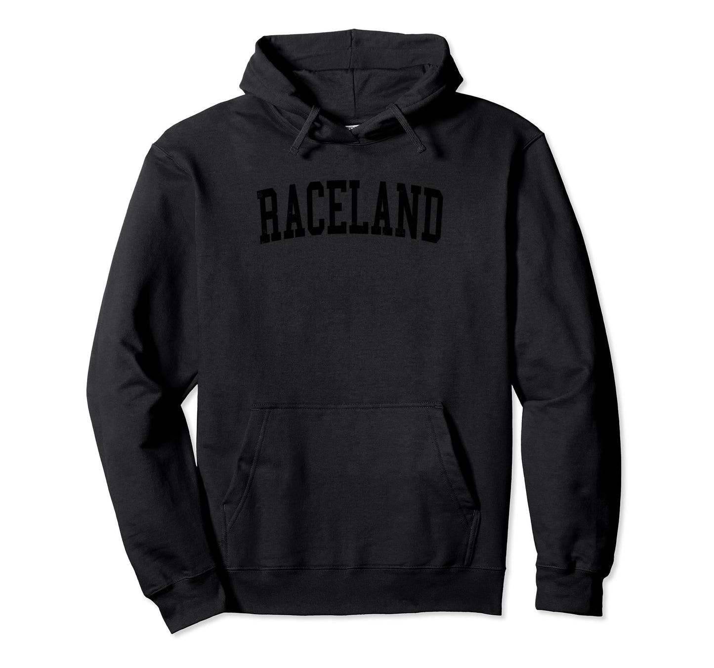 Raceland La Distressed Black Varsity Hoodie - Streetwear Style for Adults - T-Shirt, Sweatshirt, Hoodie