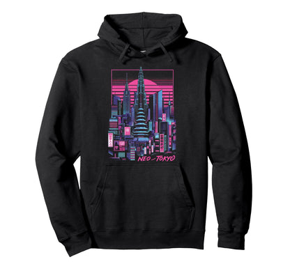 Neo Tokyo Japan Japanese Vaporwave Aesthetic Hoodie - Trendy Graphic Unisex - T-Shirt, Sweatshirt, Hoodie