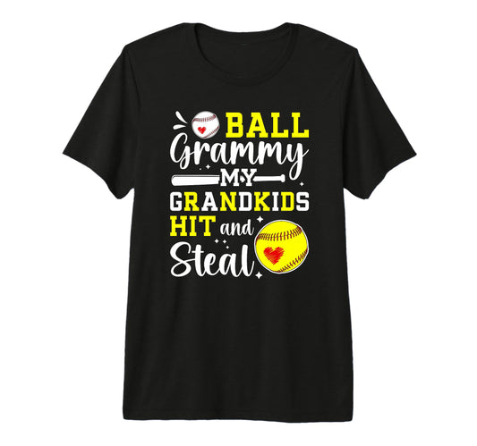 Ball Grammy My Grandkids Baseball T-Shirt - Fun Novelty Design Men Women - T-Shirt, Sweatshirt, Hoodie