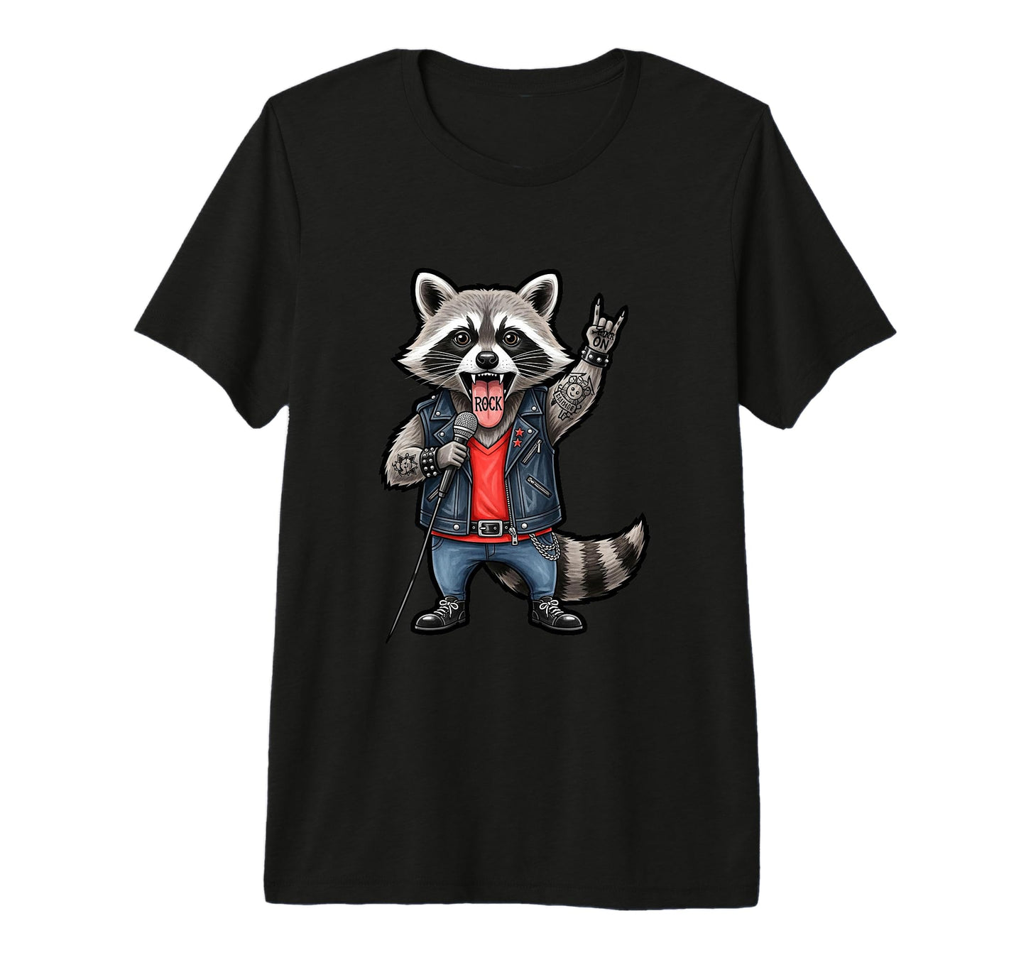 Funny Punk Raccoon Rock Fans Singer T-Shirt - Trendy Graphic Men Women - T-Shirt, Sweatshirt, Hoodie