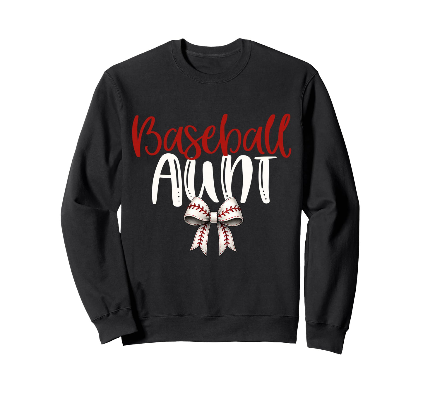 Baseball Aunt Coquette Bow Game Day Sweatshirt - Graphic Print Unisex - T-Shirt, Sweatshirt, Hoodie