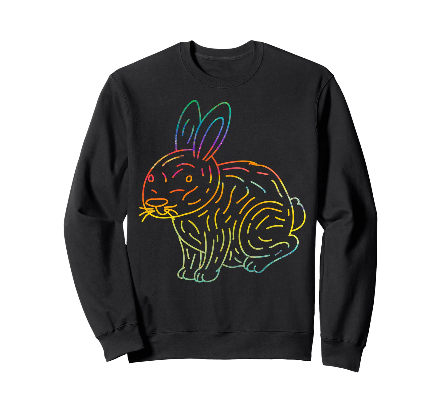 Psychedelic Rabbit Lover Animal Sweatshirt - Streetwear Style for Adults - T-Shirt, Sweatshirt, Hoodie