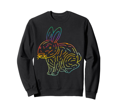 Psychedelic Rabbit Lover Animal Sweatshirt - Streetwear Style for Adults - T-Shirt, Sweatshirt, Hoodie