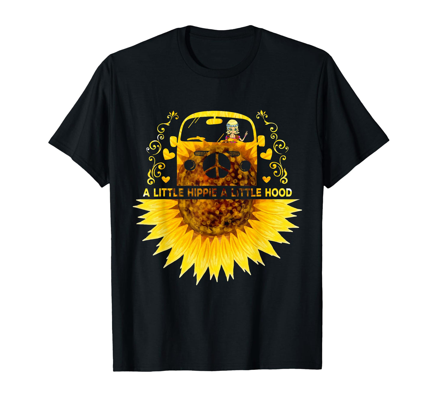 Little Hippie Little Hood Sunflower T-Shirt - Casual Everyday Wear Unisex - T-Shirt, Sweatshirt, Hoodie