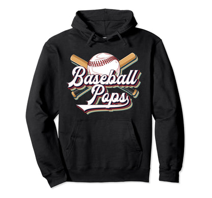 Baseball Pops Grandpa Pops Baseball Hoodie - Novelty Apparel Men Women - T-Shirt, Sweatshirt, Hoodie