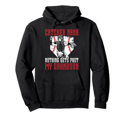 Baseball Catcher Nana Proud Nana Hoodie - Aesthetic Graphic for Adults - T-Shirt, Sweatshirt, Hoodie