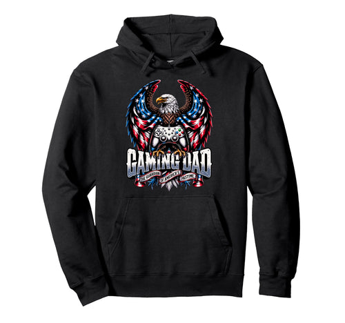 Gaming Dad American Flag Gaming Hoodie - Novelty Apparel Men Women - T-Shirt, Sweatshirt, Hoodie