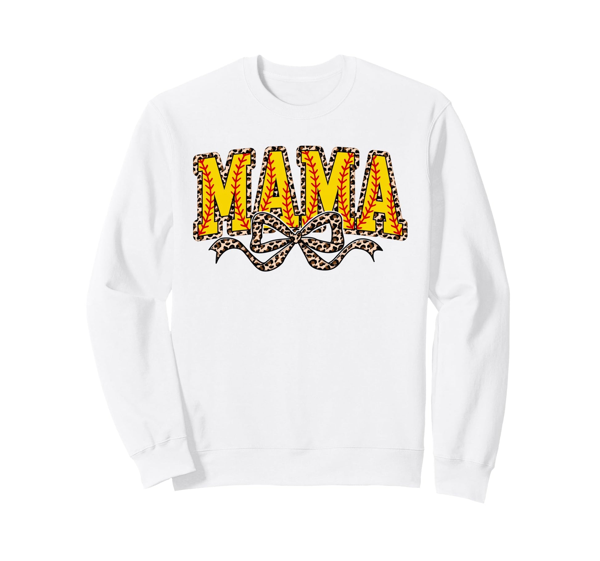 Leopard Softball Mama Coquette Sweatshirt - Fun Novelty Design for Adults - T-Shirt, Sweatshirt, Hoodie