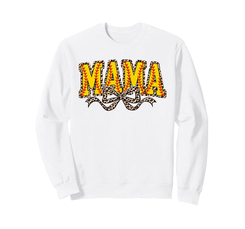 Leopard Softball Mama Coquette Sweatshirt - Fun Novelty Design for Adults - T-Shirt, Sweatshirt, Hoodie