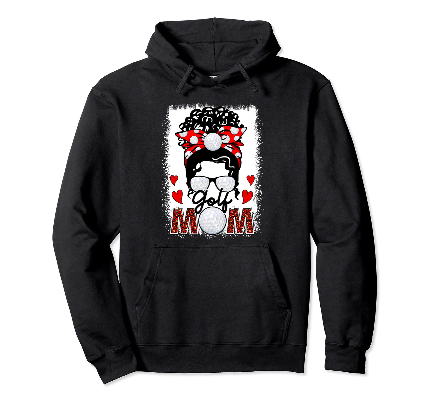 Golf Mom Leopard Messy Bun Game Hoodie - Casual Everyday Wear for Adults - T-Shirt, Sweatshirt, Hoodie