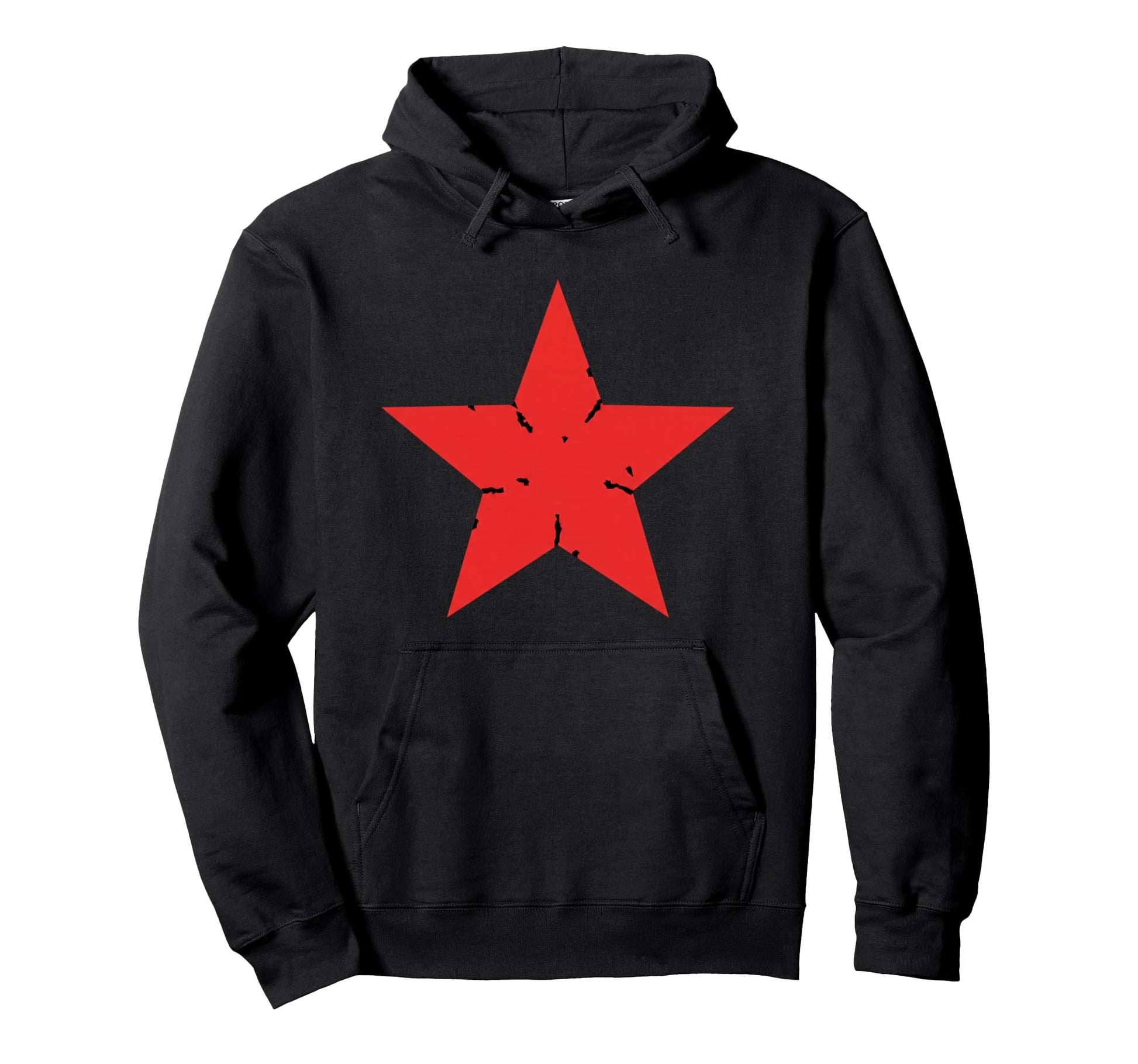 Red Distressed Star Nostalgia Punk Hoodie - Custom Art Print for Adults - T-Shirt, Sweatshirt, Hoodie