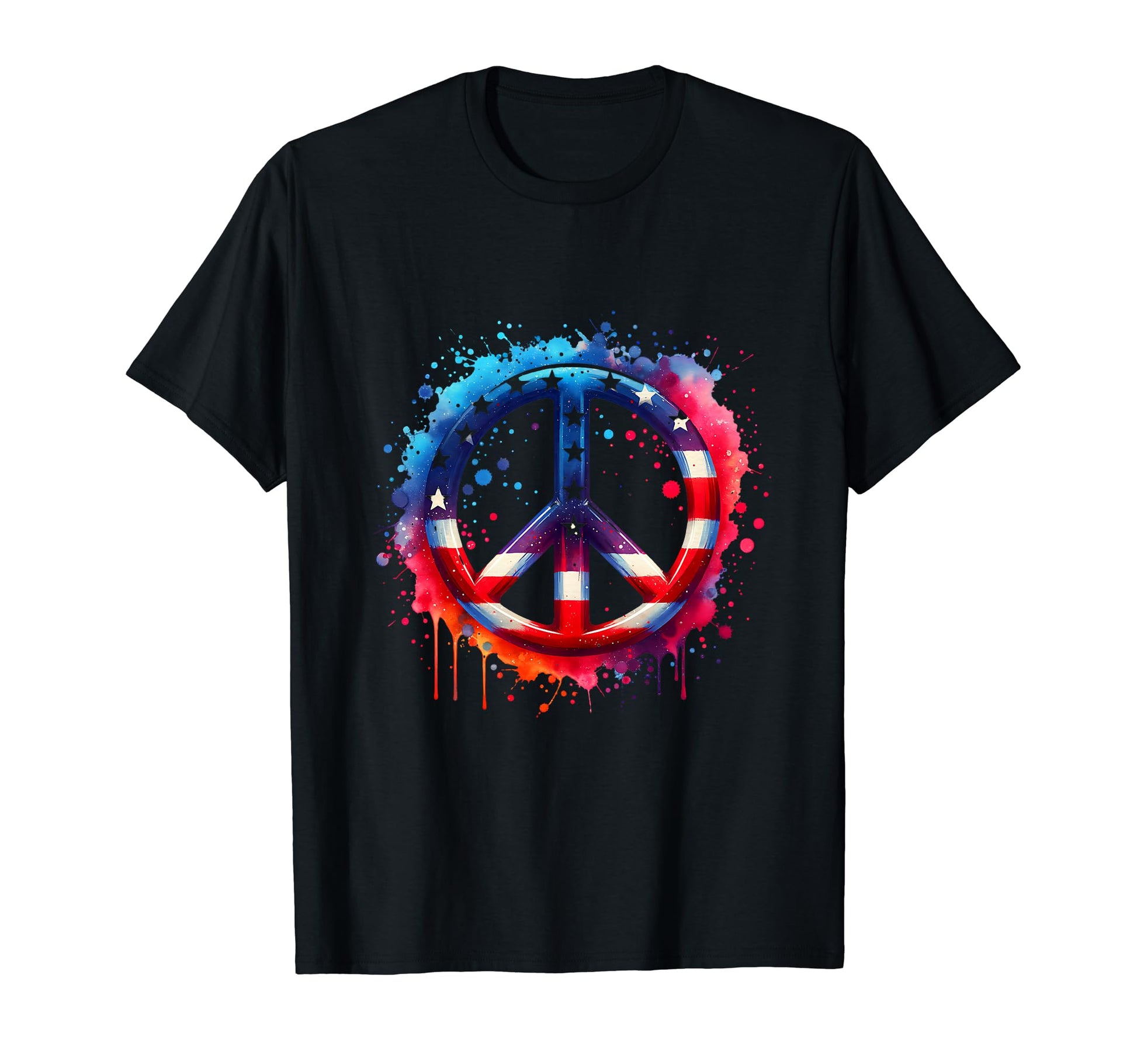 July 4Th Patriotic Peace Sign Hippie Usa T-Shirt - Trendy Graphic Unisex - T-Shirt, Sweatshirt, Hoodie