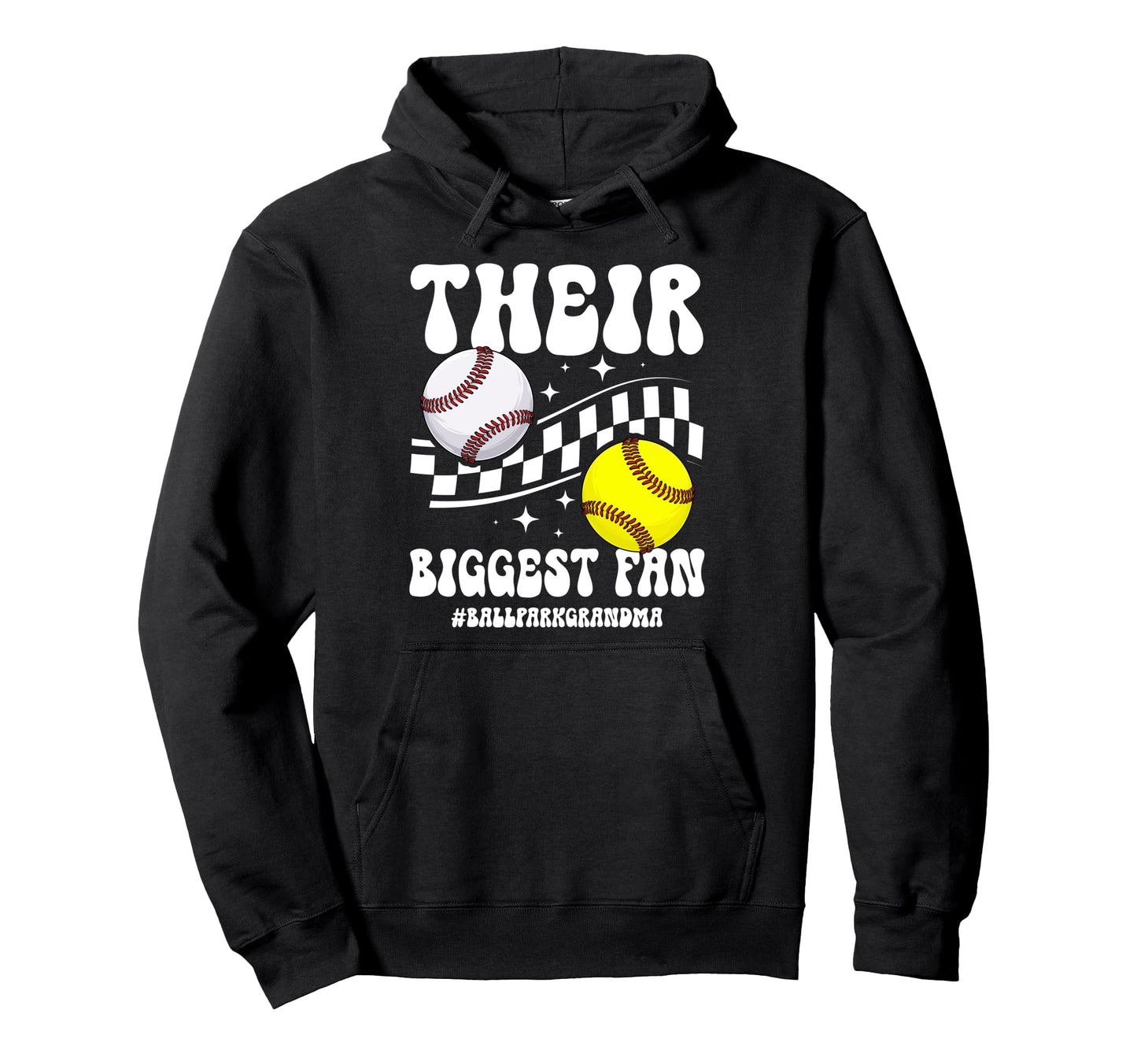 Their Biggest Fan Ballpark Grandma Hoodie - Casual Everyday Wear Men Women - T-Shirt, Sweatshirt, Hoodie