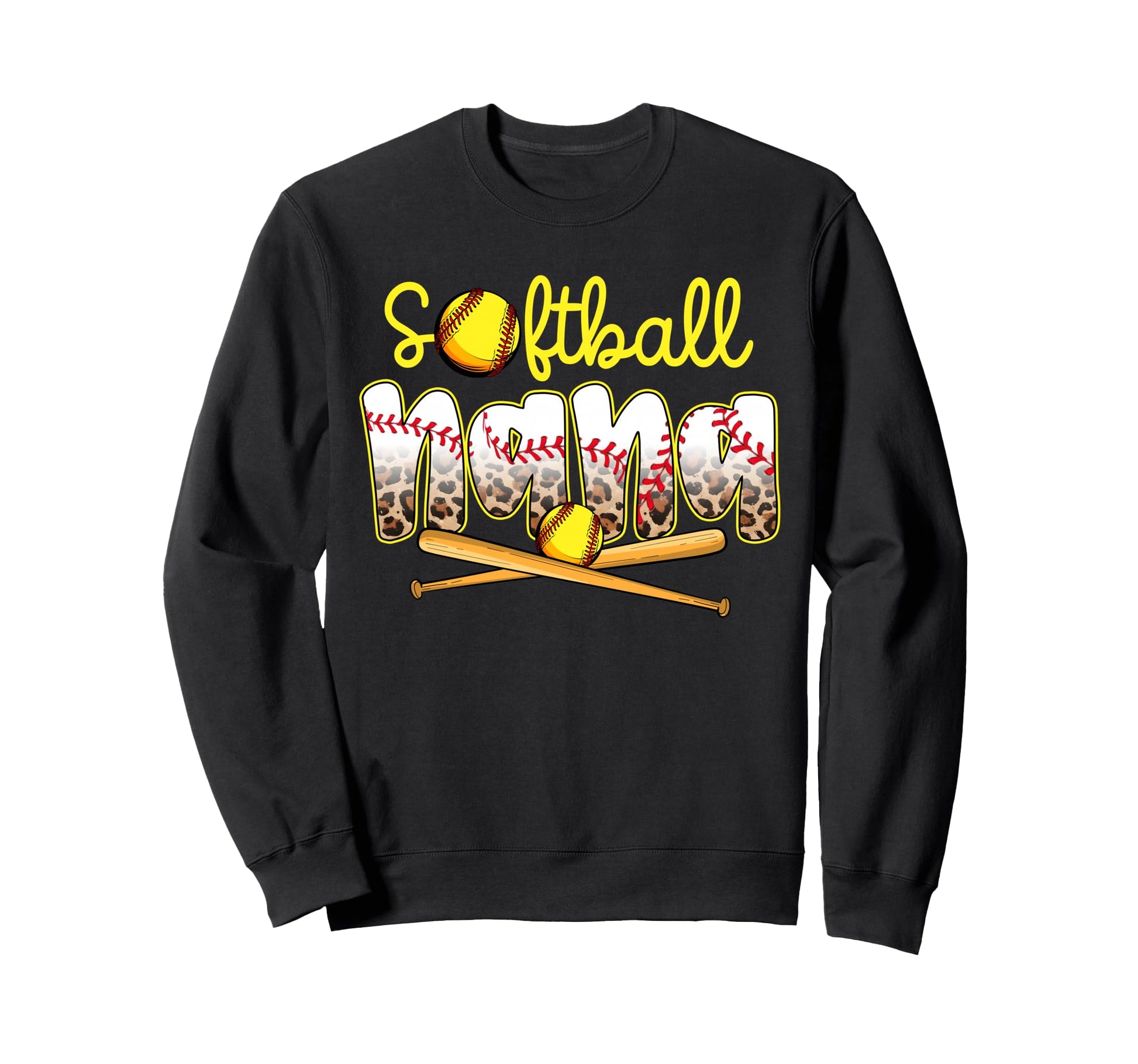 Softball Nana Leopard Mothers Day Sweatshirt - Aesthetic Graphic Men Women - T-Shirt, Sweatshirt, Hoodie
