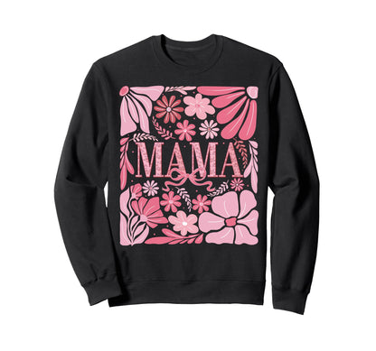Floral Mama Coquette Boho Mama Sweatshirt - Casual Everyday Wear Men Women - T-Shirt, Sweatshirt, Hoodie