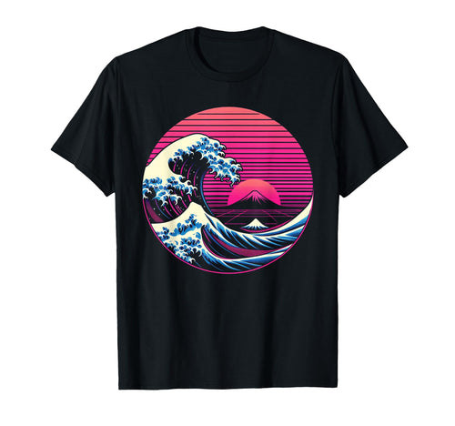 Great Wave Off Kanagawa Vaporwave T-Shirt - Novelty Apparel Men Women - T-Shirt, Sweatshirt, Hoodie