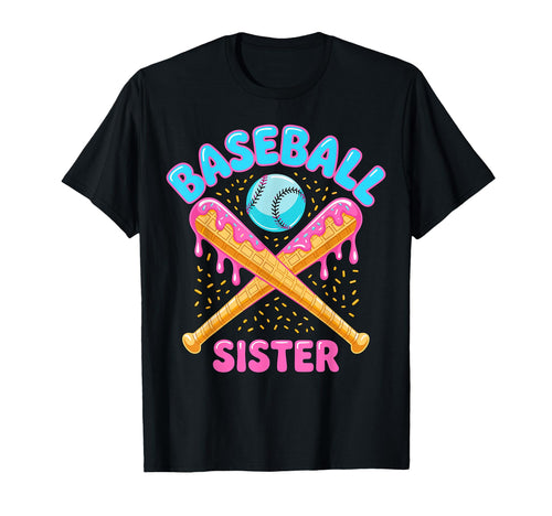 Baseball Sister Dripping Ice Cream Bat T-Shirt - Trendy Graphic Men Women - T-Shirt, Sweatshirt, Hoodie