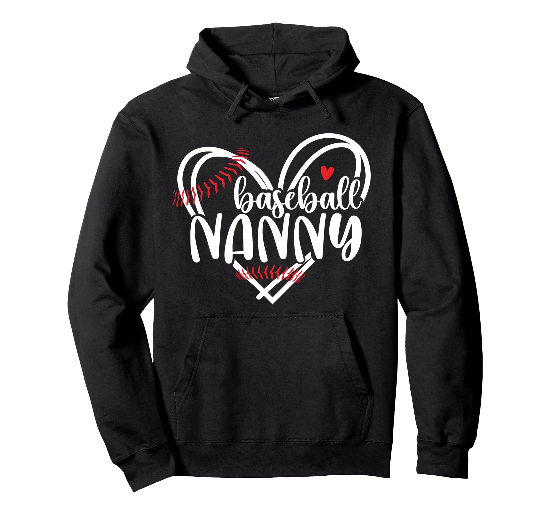 Baseball Nanny Heart Nanny Baseball Hoodie - Unique Graphic for Adults - T-Shirt, Sweatshirt, Hoodie