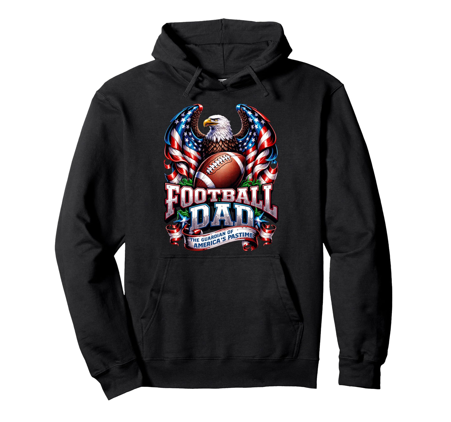 Usa Flag American Football Papa Football Dad Hoodie - Graphic Print Unisex - T-Shirt, Sweatshirt, Hoodie