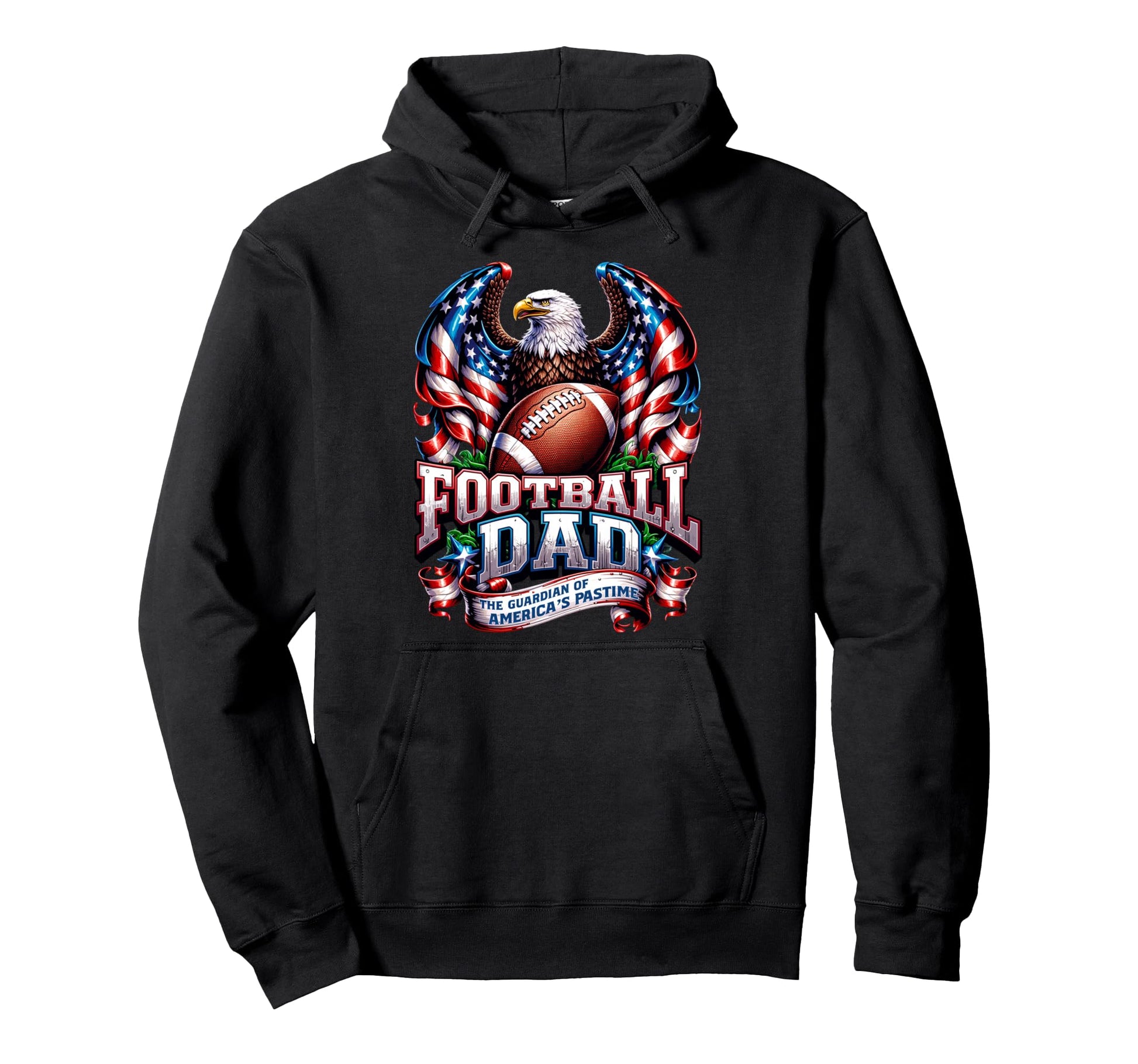 Usa Flag American Football Papa Football Dad Hoodie - Graphic Print Unisex - T-Shirt, Sweatshirt, Hoodie