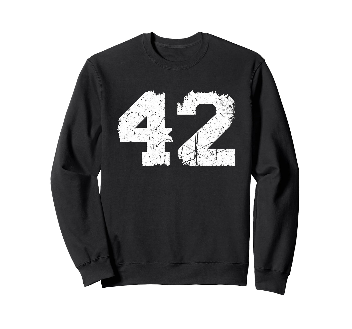 Number 42 Sport Torn White Sweatshirt - Aesthetic Graphic for Adults - T-Shirt, Sweatshirt, Hoodie