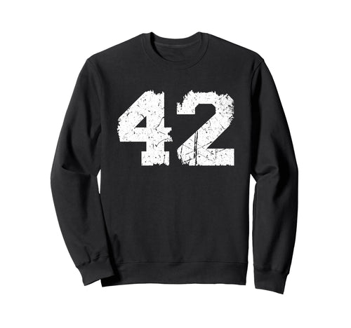 Number 42 Sport Torn White Sweatshirt - Aesthetic Graphic for Adults - T-Shirt, Sweatshirt, Hoodie