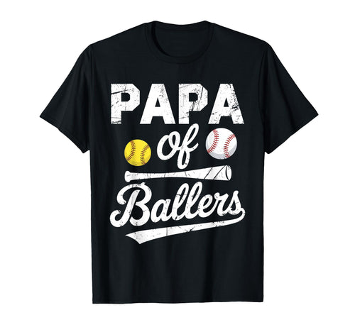 Papa Ballers Papa Baseball And T-Shirt - Trendy Graphic for Adults - T-Shirt, Sweatshirt, Hoodie