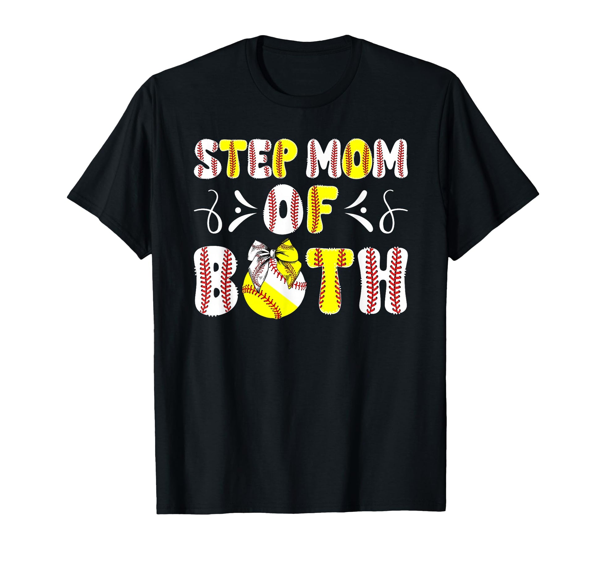 Step Mom Both Proud Softball Baseball T-Shirt - Unique Graphic Unisex - T-Shirt, Sweatshirt, Hoodie