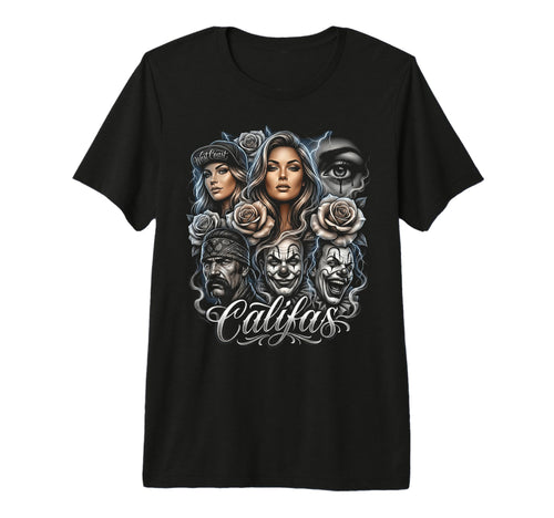 Califas West Coast Chicano Art Lowrider T-Shirt - Unique Graphic Men Women - T-Shirt, Sweatshirt, Hoodie