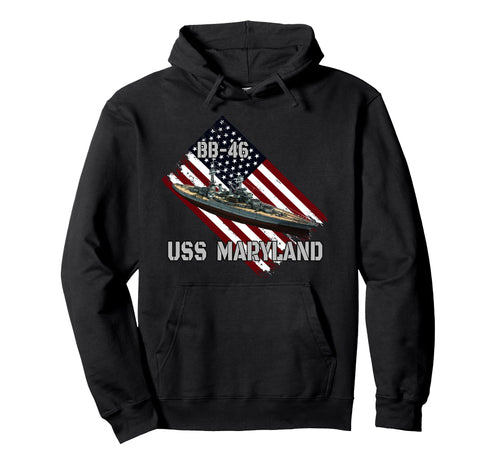 Battleship Uss Maryland Bb 46 Hoodie - Casual Everyday Wear Men Women - T-Shirt, Sweatshirt, Hoodie