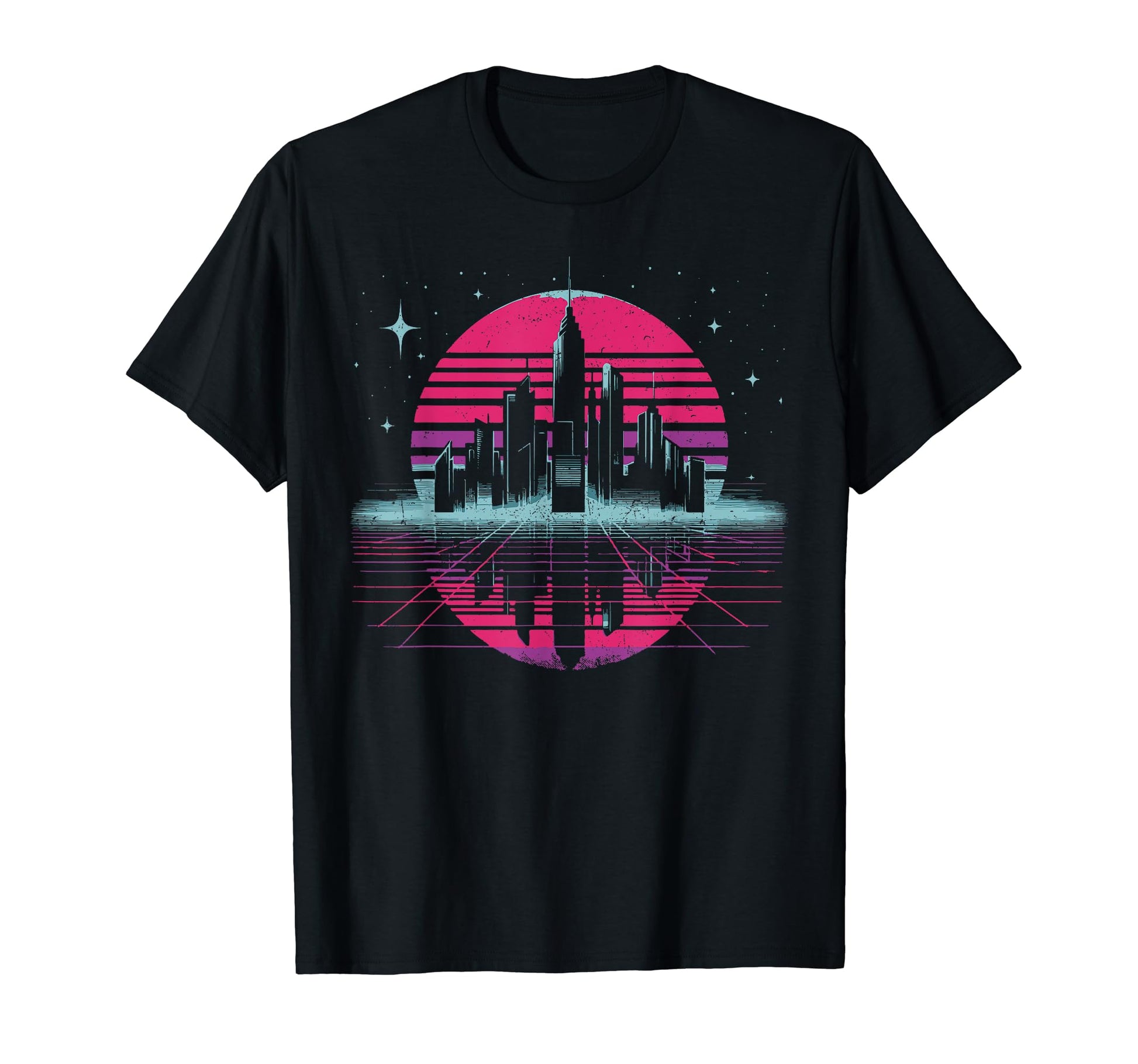 Cityscape City Skyline Vaporwave Aesthetic T-Shirt - Trendy Graphic Unisex - T-Shirt, Sweatshirt, Hoodie