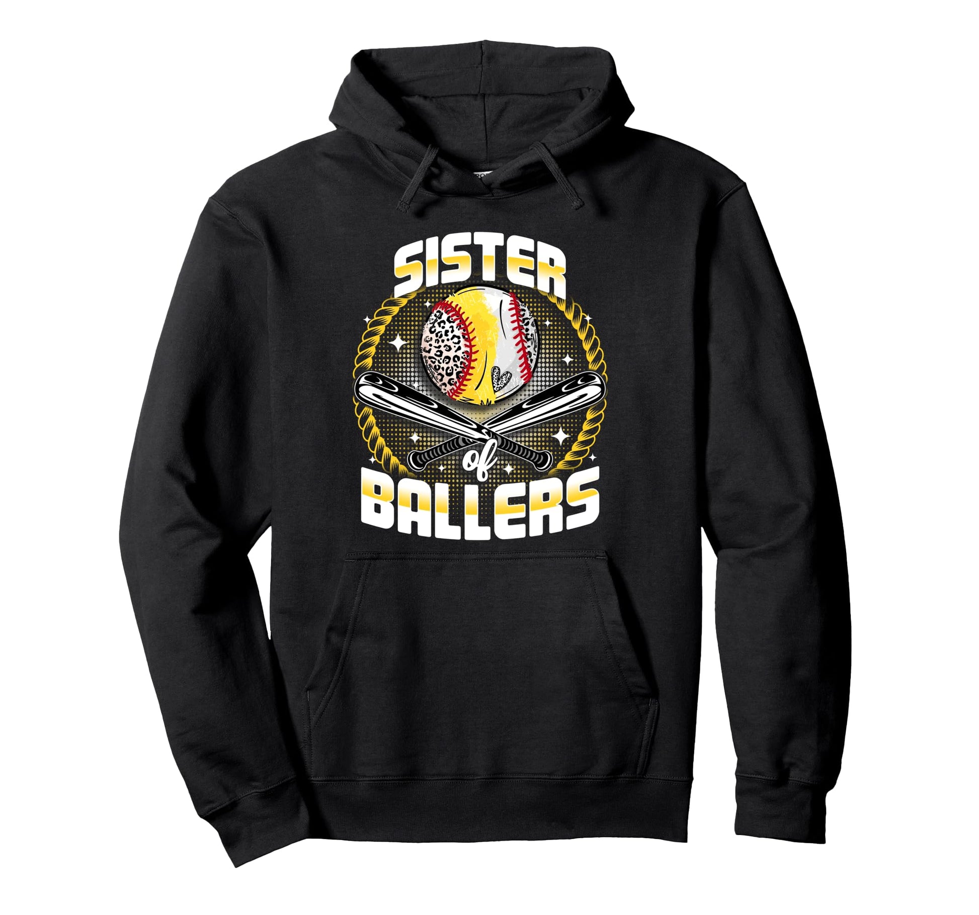 Baseball Softball Sister Ballers Hoodie - Aesthetic Graphic for Adults - T-Shirt, Sweatshirt, Hoodie