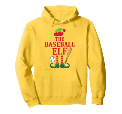 Baseball Elf Family Group Matching Party Hoodie - Graphic Print for Adults - T-Shirt, Sweatshirt, Hoodie
