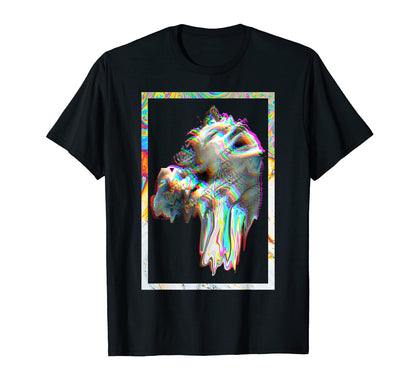 Greek Sad Statue Synthwave Vaporwave T-Shirt - Minimalist Print Unisex - T-Shirt, Sweatshirt, Hoodie