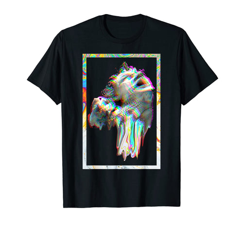 Greek Sad Statue Synthwave Vaporwave T-Shirt - Minimalist Print Unisex - T-Shirt, Sweatshirt, Hoodie