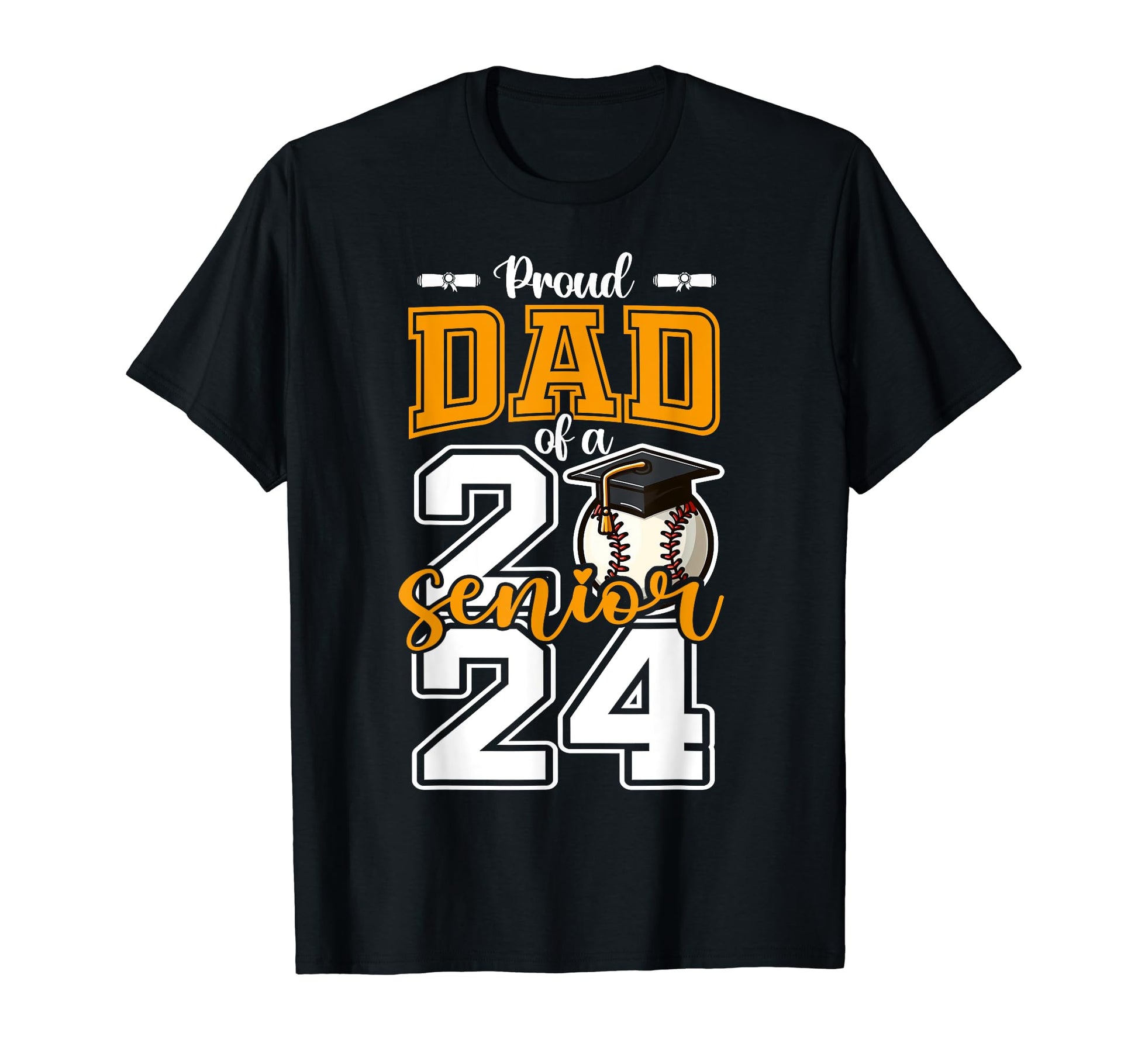 Proud Dad 2024 Baseball Senior T-Shirt - Trendy Graphic for Adults - T-Shirt, Sweatshirt, Hoodie