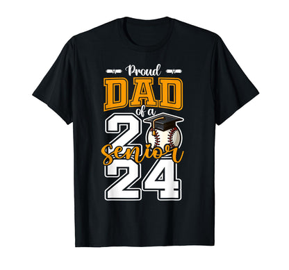 Proud Dad 2024 Baseball Senior T-Shirt - Trendy Graphic for Adults - T-Shirt, Sweatshirt, Hoodie