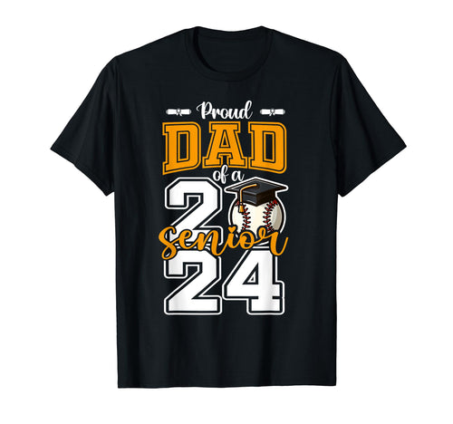 Proud Dad 2024 Baseball Senior T-Shirt - Trendy Graphic for Adults - T-Shirt, Sweatshirt, Hoodie