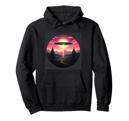 Alien Abduction Alien Vaporwave Ufo Hoodie - Aesthetic Graphic for Adults - T-Shirt, Sweatshirt, Hoodie